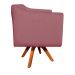 Kit 02 Poltronas Giratória Julia Suede Rose Base Madeira MM30 D'Rossi