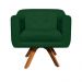 Kit 02 Poltronas Giratória Julia Suede Verde  Base Madeira MM30 D'Rossi