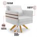 Kit 02 Poltronas Giratória Mari Corano Branco Base de Madeira MA30 - D'Rossi