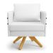 Kit 02 Poltronas Giratória Mari Corino Branco Base de Madeira MA30 - D'Rossi