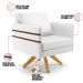 Kit 02 Poltronas Giratória Mari Corino Branco Base de Madeira MA30 - D'Rossi