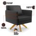 Kit 02 Poltronas Giratória Mari Corino Preto Base de Madeira MA30 - D'Rossi