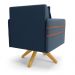 Kit 02 Poltronas Giratória Mari Suede Azul Marinho Base de Madeira MA30 - D'Rossi