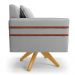 Kit 02 Poltronas Giratória Mari Suede Cinza Base de Madeira MA30 - D'Rossi