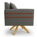 Kit 02 Poltronas Giratória Mari Suede Grafite Base de Madeira MA30 - D'Rossi
