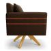Kit 02 Poltronas Giratória Mari Suede Marrom Base de Madeira MA30 - D'Rossi