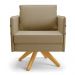 Kit 02 Poltronas Giratória Mari Suede Marrom Rato Base de Madeira MA30 - D'Rossi