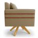 Kit 02 Poltronas Giratória Mari Suede Marrom Rato Base de Madeira MA30 - D'Rossi