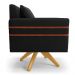 Kit 02 Poltronas Giratória Mari Suede Preto Base de Madeira MA30 - D'Rossi