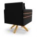 Kit 02 Poltronas Giratória Mari Suede Preto Base de Madeira MA30 - D'Rossi