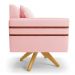 Kit 02 Poltronas Giratória Mari Suede Rosa Bebê Base de Madeira MA30 - D'Rossi