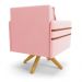 Kit 02 Poltronas Giratória Mari Suede Rosa Bebê Base de Madeira MA30 - D'Rossi