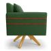 Kit 02 Poltronas Giratória Mari Suede Verde Base de Madeira MA30 - D'Rossi