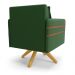 Kit 02 Poltronas Giratória Mari Suede Verde Base de Madeira MA30 - D'Rossi