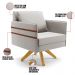 Kit 02 Poltronas Giratória Mari Veludo Cinza Base de Madeira MA30 - D'Rossi