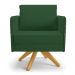 Kit 02 Poltronas Giratória Mari Veludo Verde Base de Madeira MA30 - D'Rossi
