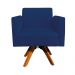 Kit 02 Poltronas Giratória Marisa Suede Azul Marinho Base Madeira MM30 D'Rossi