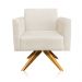 Kit 02 Poltronas Giratória Marisa Suede Bege Base Madeira MA30 D'Rossi