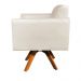 Kit 02 Poltronas Giratória Marisa Suede Bege Base Madeira MM30 D'Rossi