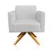 Kit 02 Poltronas Giratória Marisa Suede Cinza Base Madeira MA30 D'Rossi