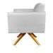Kit 02 Poltronas Giratória Marisa Suede Cinza Base Madeira MA30 D'Rossi