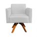 Kit 02 Poltronas Giratória Marisa Suede Cinza Base Madeira MM30 D'Rossi