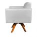 Kit 02 Poltronas Giratória Marisa Suede Cinza Base Madeira MM30 D'Rossi