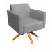 Kit 02 Poltronas Giratória Marisa Suede Grafite Base Madeira MA30 D'Rossi
