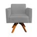 Kit 02 Poltronas Giratória Marisa Suede Grafite Base Madeira MM30 D'Rossi