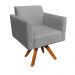Kit 02 Poltronas Giratória Marisa Suede Grafite Base Madeira MM30 D'Rossi