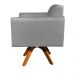 Kit 02 Poltronas Giratória Marisa Suede Grafite Base Madeira MM30 D'Rossi
