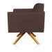 Kit 02 Poltronas Giratória Marisa Suede Marrom Base Madeira MA30 D'Rossi