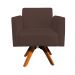 Kit 02 Poltronas Giratória Marisa Suede Marrom Base Madeira MM30 D'Rossi