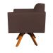 Kit 02 Poltronas Giratória Marisa Suede Marrom Base Madeira MM30 D'Rossi