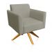 Kit 02 Poltronas Giratória Marisa Suede Marrom Rato Base Madeira MA30 D'Rossi