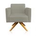 Kit 02 Poltronas Giratória Marisa Suede Marrom Rato Base Madeira MA30 D'Rossi