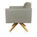 Kit 02 Poltronas Giratória Marisa Suede Marrom Rato Base Madeira MA30 D'Rossi