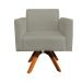 Kit 02 Poltronas Giratória Marisa Suede Marrom Rato Base Madeira MM30 D'Rossi