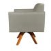 Kit 02 Poltronas Giratória Marisa Suede Marrom Rato Base Madeira MM30 D'Rossi