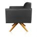 Kit 02 Poltronas Giratória Marisa Suede Preto Base Madeira MA30 D'Rossi