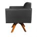 Kit 02 Poltronas Giratória Marisa Suede Preto Base Madeira MM30 D'Rossi