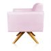 Kit 02 Poltronas Giratória Marisa Suede Rosa Bebê Base Madeira MA30 D'Rossi