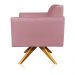 Kit 02 Poltronas Giratória Marisa Suede Rose Base Madeira MA30 D'Rossi