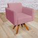 Kit 02 Poltronas Giratória Marisa Suede Rose Base Madeira MM30 D'Rossi
