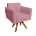 Kit 02 Poltronas Giratória Marisa Suede Rose Base Madeira MM30 D'Rossi
