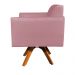 Kit 02 Poltronas Giratória Marisa Suede Rose Base Madeira MM30 D'Rossi