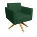 Kit 02 Poltronas Giratória Marisa Suede Verde Base Madeira MA30 D'Rossi