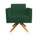 Kit 02 Poltronas Giratória Marisa Suede Verde Base Madeira MA30 D'Rossi