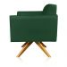 Kit 02 Poltronas Giratória Marisa Suede Verde Base Madeira MA30 D'Rossi