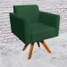Kit 02 Poltronas Giratória Marisa Suede Verde Base Madeira MM30 D'Rossi